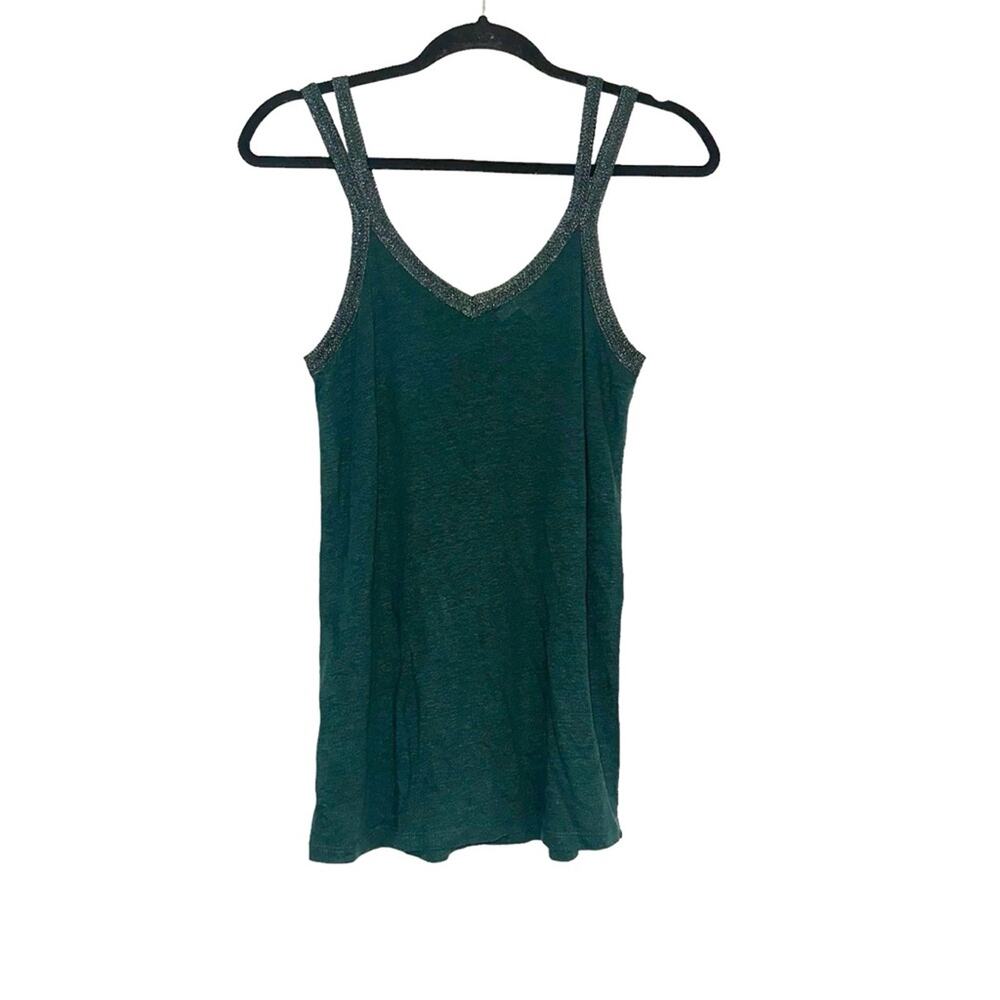 MAJE Toucan Double Strap V-Neck Green Tank 2 US M